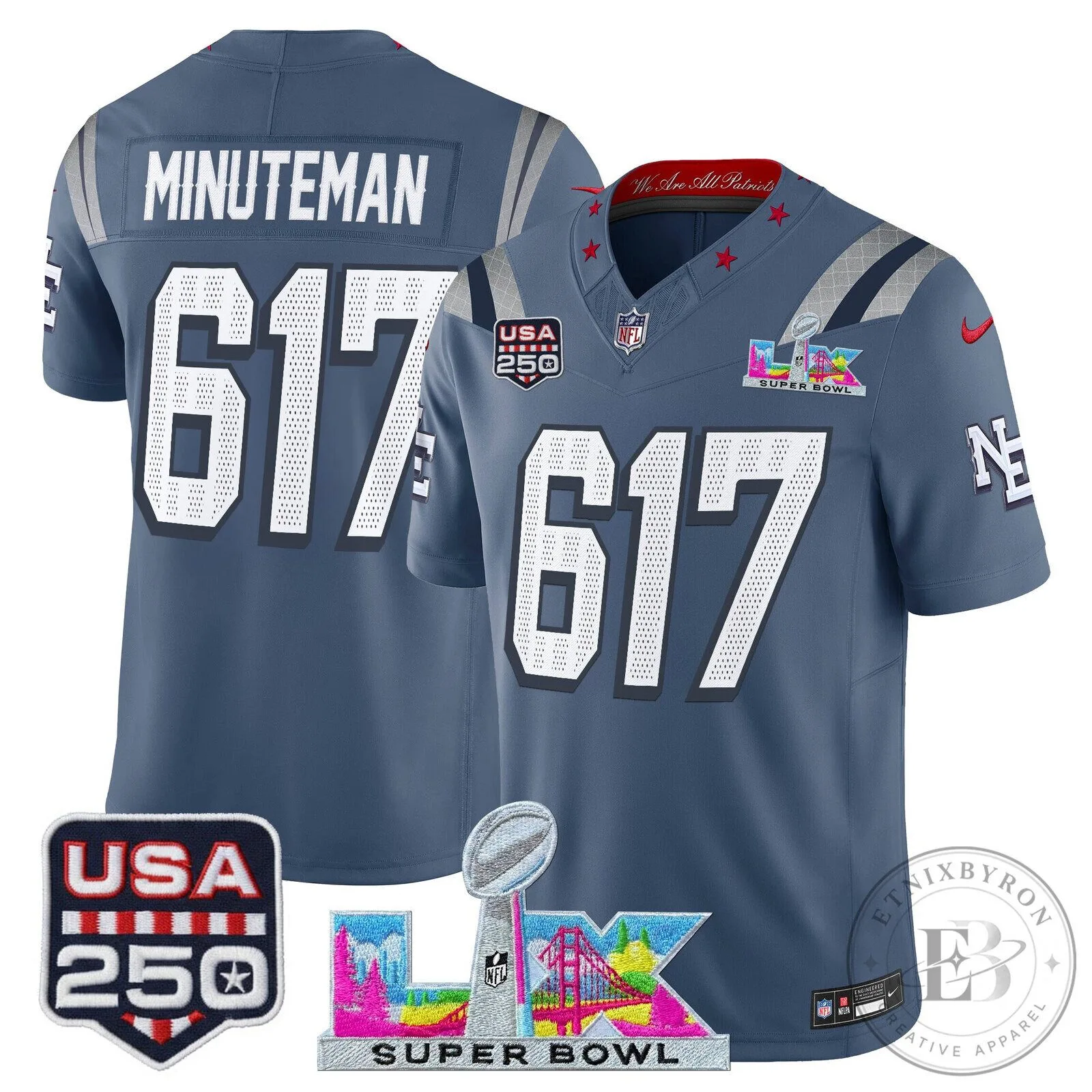 Super Bowl LX New England Patriots Mac Jones Football Jersey